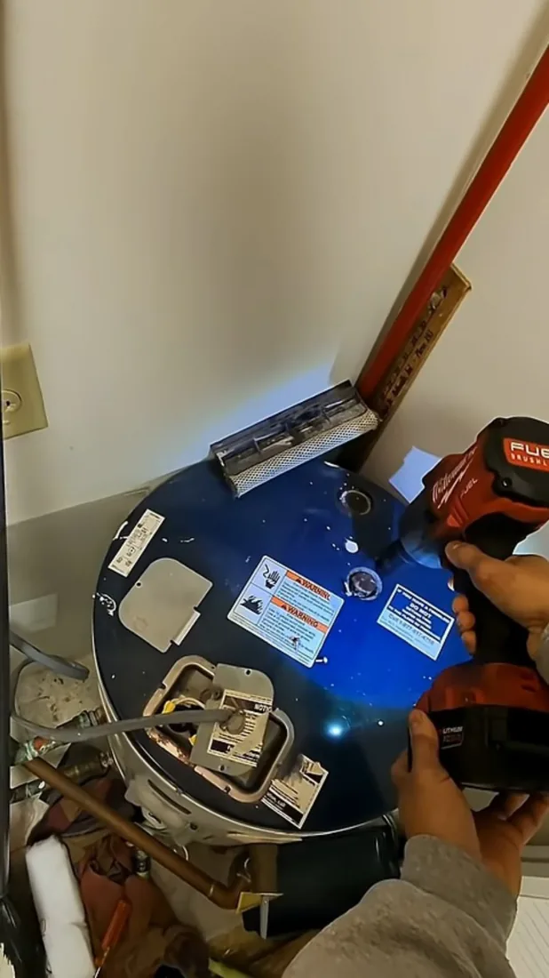 Water heater service detail relevant to water heater leak repair